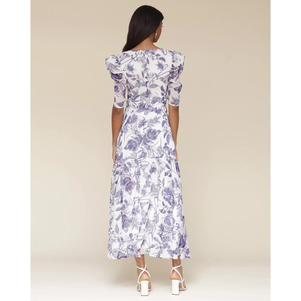 Avec Les Filles Women's Floral-Print Puffed-Shoulder Dress, Size 4, MSRP: 169$ - Picture 4 of 4